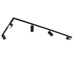 Modernes Schienensystem mit 5 Strahlern Schwarz 1-Phasen GU10 70mm - Iconic Jeana Luxe