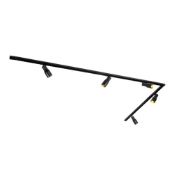 Modernes Schienensystem mit 5 Strahlern schwarz 1-phasig - Iconic Kohua