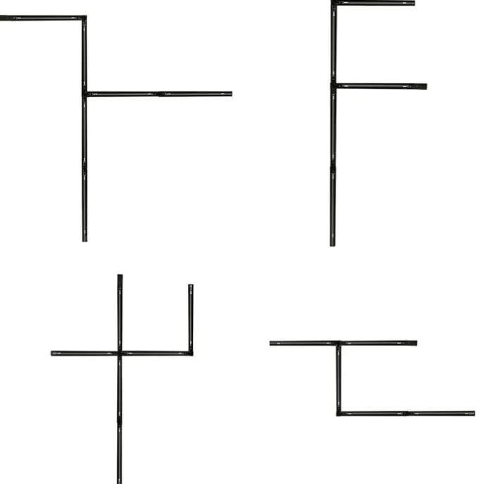 Modernes Schienensystem mit 5 Strahlern schwarz 1-phasig - Iconic Kohua