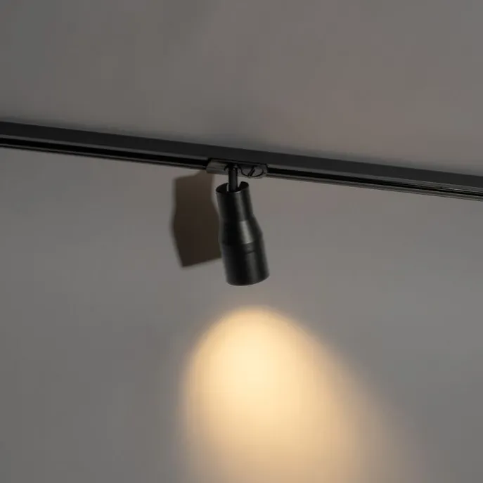 Modernes Schienensystem mit 5 Strahlern schwarz 1-phasig - Iconic Kohua