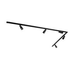 Modernes Schienensystem mit 5 Strahlern schwarz 1-phasig - Iconic Kohua