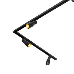 Modernes Schienensystem mit 5 Strahlern schwarz 1-phasig - Iconic Kohua