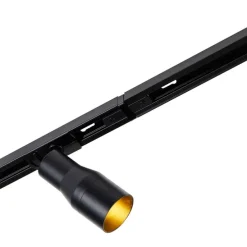 Modernes Schienensystem mit 5 Strahlern schwarz 1-phasig - Iconic Kohua