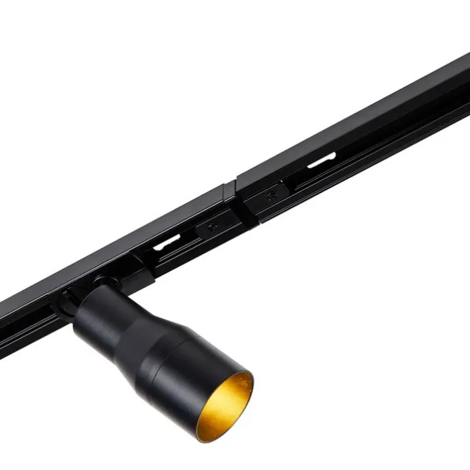 Modernes Schienensystem mit 5 Strahlern schwarz 1-phasig - Iconic Kohua