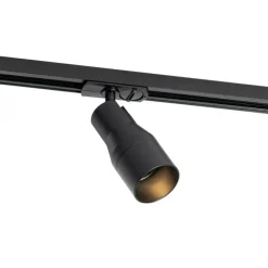 Modernes Schienensystem mit 5 Strahlern schwarz 1-phasig - Iconic Kohua