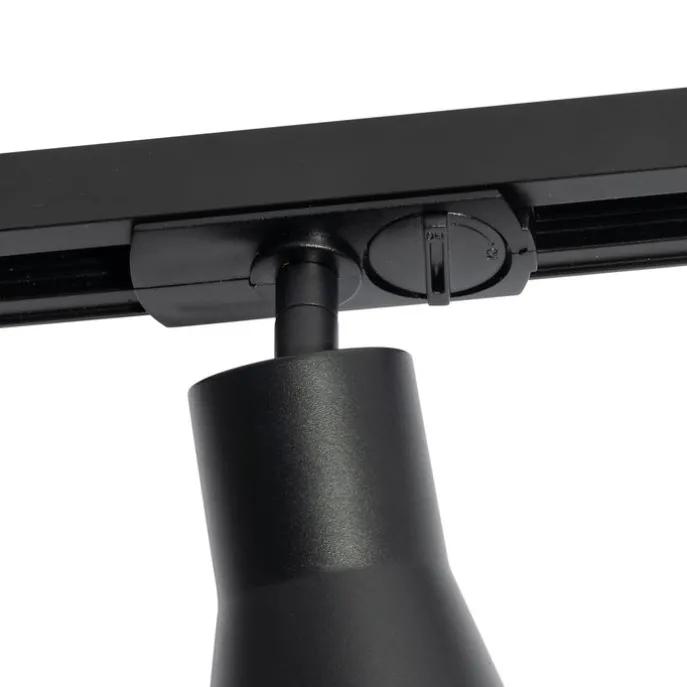 Modernes Schienensystem mit 5 Strahlern schwarz 1-phasig - Iconic Kohua