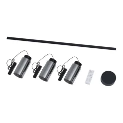 Modernes Schienensystem mit 3 schwarzen Pendelleuchten 1-phasig - Magnetic Vance