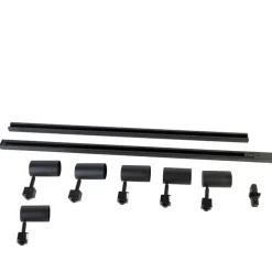 Modernes Schienensystem mit 6 schwarzen Strahlern 1-phasig 200cm - Iconic Jeana