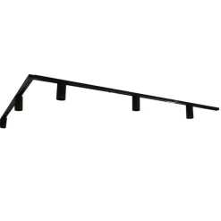 Modernes Schienensystem mit 5 schwarzen Strahlern 1-phasig GU10 50mm - Iconic Ruby