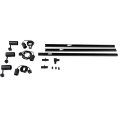 Modernes Schienensystem mit 3 Strahlern und 3 Pendelleuchten schwarz 1-phasig - Iconic Cavalux Jeana