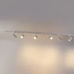 Modernes Schienensystem mit 6 weißen Strahlern 1-phasig 200cm - Iconic Jeana