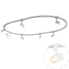 Modernes Schienensystem mit 6 Strahlern weiß 1-phasig oval 100cm - Iconic Jeana