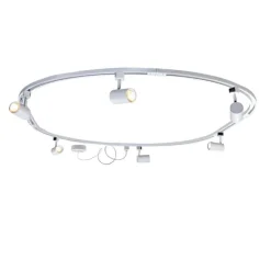 Modernes Schienensystem mit 6 Strahlern weiß 1-phasig oval 100cm - Iconic Jeana