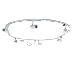 Modernes Schienensystem mit 6 Strahlern weiß 1-phasig oval 100cm - Iconic Jeana