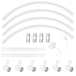 Modernes Schienensystem mit 6 Strahlern weiß 1-phasig oval 100cm - Iconic Jeana