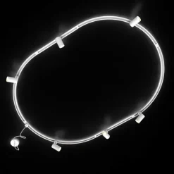 Modernes Schienensystem mit 6 Strahlern weiß 1-phasig oval 100cm - Iconic Jeana