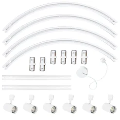 Modernes Schienensystem mit 6 Strahlern weiß 1-phasig oval 100cm - Iconic Jeana