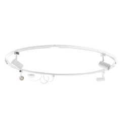 Modernes Schienensystem mit 4 Strahlern weiß 1-phasig rund - Iconic Jeana