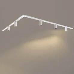 Modernes Schienensystem mit 5 Strahlern weiß 1-phasig GU10 35mm - Iconic Ruby