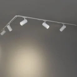 Modernes Schienensystem mit 5 Strahlern Weiß 1-phasig - Iconic Mark
