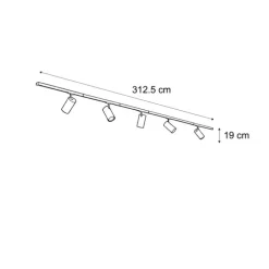 Modernes Schienensystem mit 5 Strahlern Weiß 1-phasig - Iconic Mark