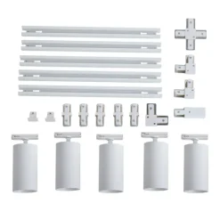 Modernes Schienensystem mit 5 Strahlern Weiß 1-phasig - Iconic Mark