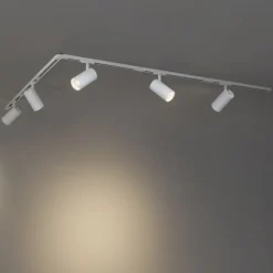 Modernes Schienensystem mit 5 Strahlern Weiß 1-phasig - Iconic Mark
