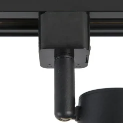 Modernes Schienensystem mit 4 schwarzen Strahlern 1-phasig rund - Iconic Jeana