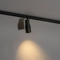 Modernes Schienensystem mit 5 Strahlern Schwarz mit Dunkelbronze 1-phasig - Iconic Kohua