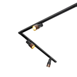 Modernes Schienensystem mit 5 Strahlern Schwarz mit Dunkelbronze 1-phasig - Iconic Kohua