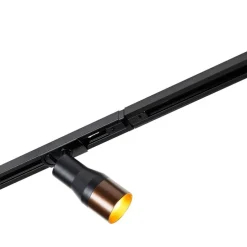 Modernes Schienensystem mit 5 Strahlern Schwarz mit Dunkelbronze 1-phasig - Iconic Kohua