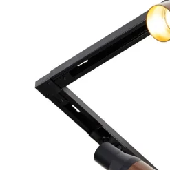 Modernes Schienensystem mit 5 Strahlern Schwarz mit Dunkelbronze 1-phasig - Iconic Kohua