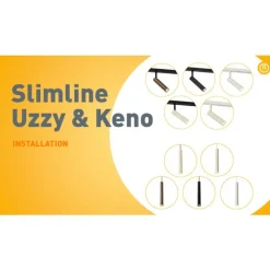 Modernes Schienensystem mit 6 Strahlern und 4 Pendelleuchten Dunkelbronze 1-phasig - Slimline Uzzy Keno