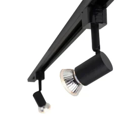 Modernes Schienensystem mit 5 Strahlern 1-phasig schwarz - Jeany