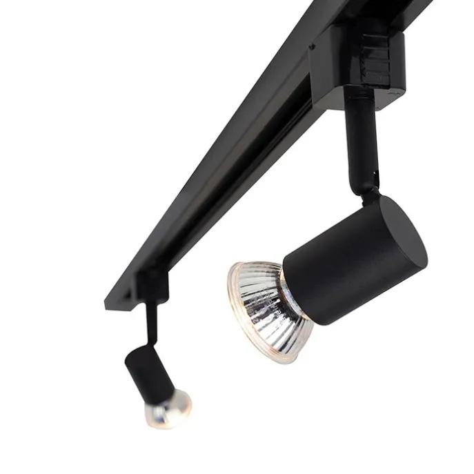 Modernes Schienensystem mit 5 Strahlern 1-phasig schwarz - Jeany