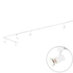 Modernes Schienensystem mit 5 Strahlern 1-phasig weiß - Jeany