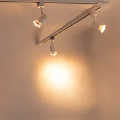 Modernes Schienensystem mit 5 Strahlern 1-phasig weiß - Jeany