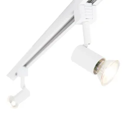 Modernes Schienensystem mit 5 Strahlern 1-phasig weiß - Jeany