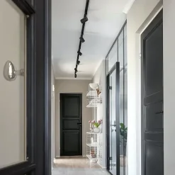 Modernes Schienensystem mit 5 Strahlern Schwarz 1-phasig - Iconic Jeana