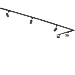 Modernes Schienensystem mit 5 Strahlern Schwarz 1-phasig - Iconic Jeana