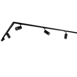 Modernes Schienensystem mit 5 schwarzen Rauchglas-Strahlern 1-phasig - Iconic Jeana