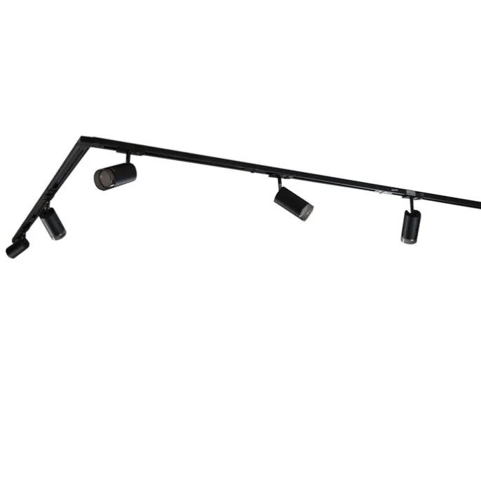 Modernes Schienensystem mit 5 schwarzen Rauchglas-Strahlern 1-phasig - Iconic Jeana