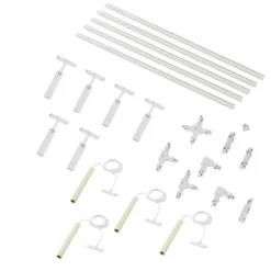 Modernes Schienensystem mit 6 Strahlern und 4 Pendelleuchten Beige und Weiß 1-phasig - Slimline Uzzy Keno