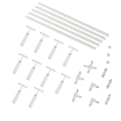 Modernes Schienensystem mit 10 Strahlern weiß 1-phasig - Slimline Uzzy