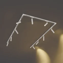 Modernes Schienensystem mit 10 Strahlern weiß 1-phasig - Slimline Uzzy