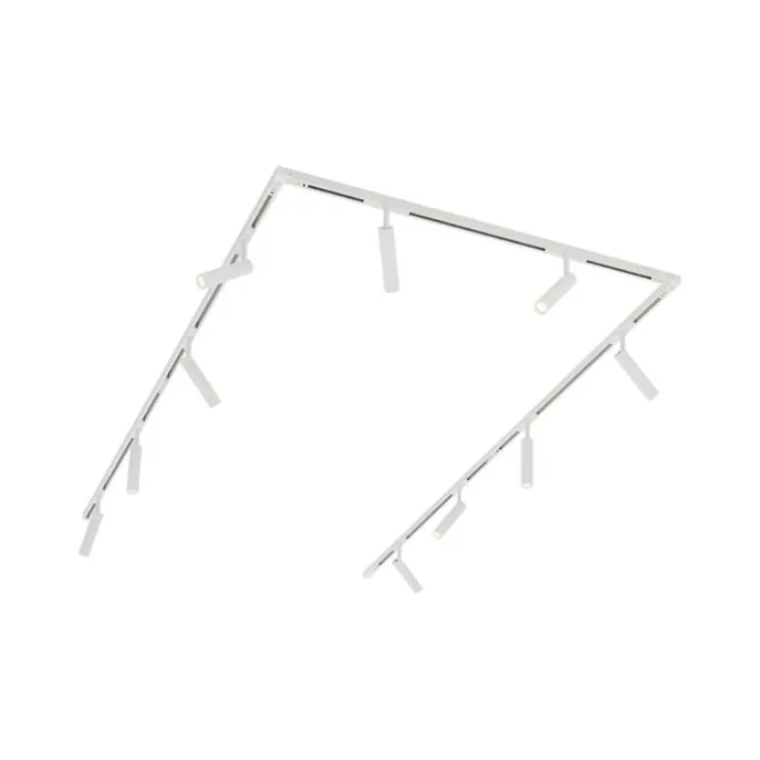 Modernes Schienensystem mit 10 Strahlern weiß 1-phasig - Slimline Uzzy