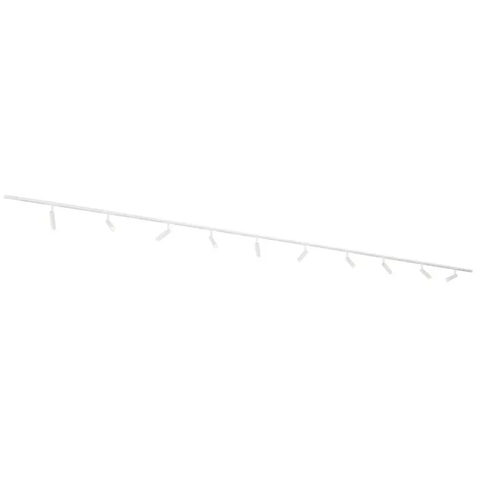 Modernes Schienensystem mit 10 Strahlern weiß 1-phasig - Slimline Uzzy