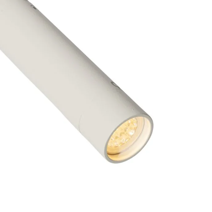 Modernes Schienensystem mit 10 Strahlern weiß 1-phasig - Slimline Uzzy