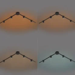 Modernes Schienensystem mit 4 schwarzen Strahlern 1-phasig - Magnetic Zagaye