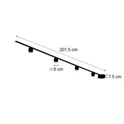 Modernes Schienensystem mit 4 schwarzen Strahlern 1-phasig - Magnetic Zagaye
